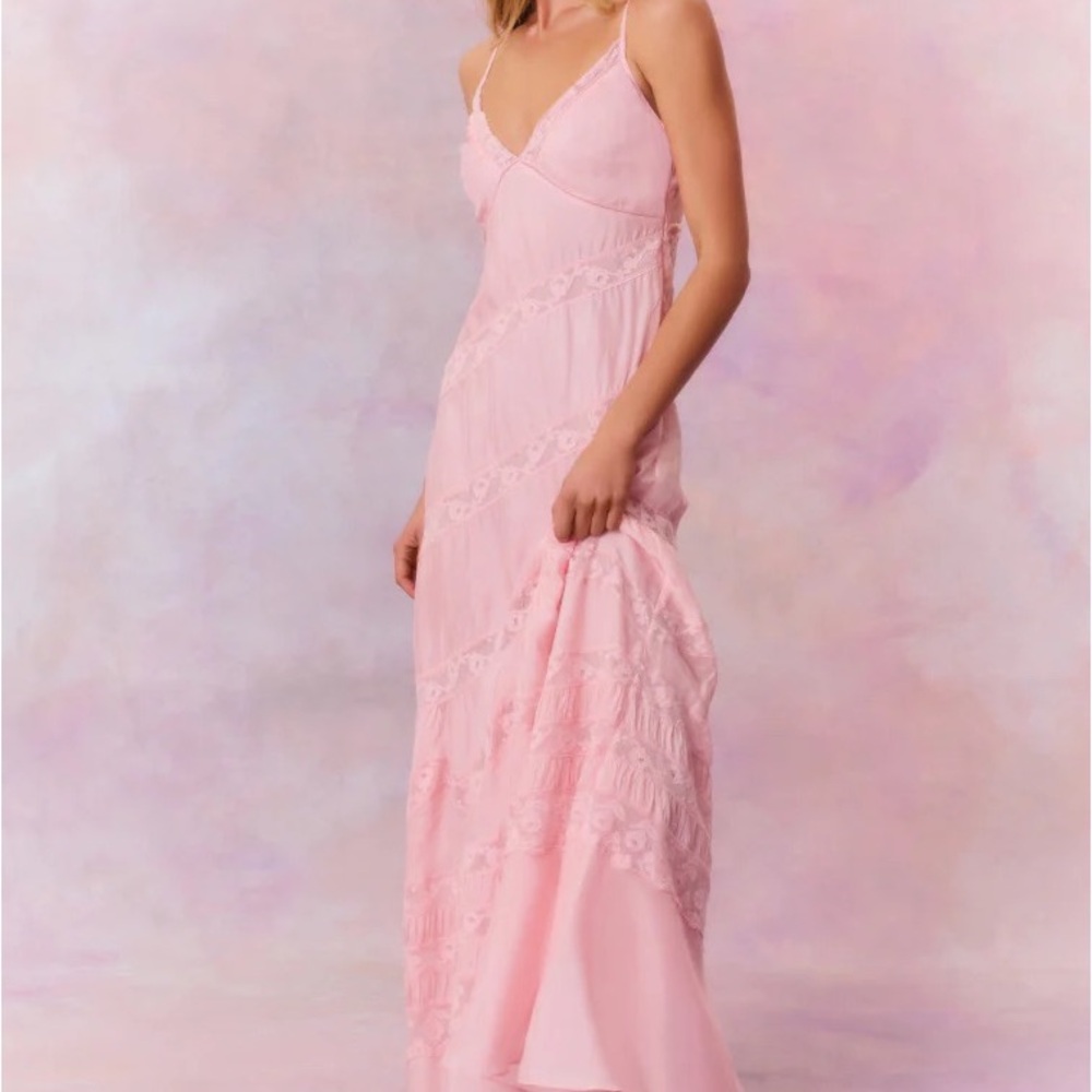 LOVESHACKFANCY SILK MAXI DRESS